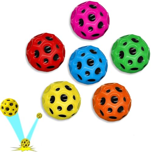 Astro Jump Ball, 6 Pcs Space Moon Ball, High Bouncing Bounciest Lightweight Foam Ball,Planeten Hüpfbälle, Leicht zu Greifen und zu Fangen, Geschenk FüR Kinder von LightBeacon