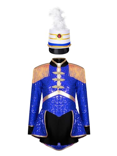LiiYii Majorette Band Kostüm Für Mädchen Zirkus Dompteur Kostüm Ringmaster Outfit Zirkus Moderator Uniform Spielzeugsoldat Für Karneval Königsblau B 110-116 LiiYii Majorette Band Kostüm Für Mädchen Zirkus Dompteur Kostüm Ringmaster Outfit Zirkus Moderator Uniform Spielzeugsoldat Für Karneval Königsblau B 110-116 von LiiYii