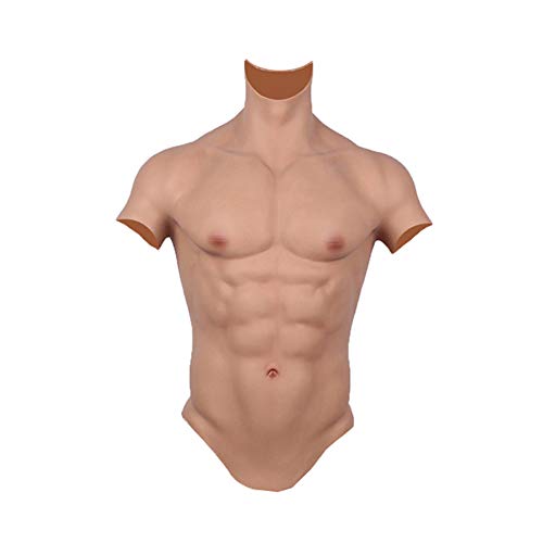 Liifun Realistische Fake Muscle Silikon Männliche Brust Half Body Suit mit schwimmenden Punkt Design für Cosplay Halloween Requisiten - - Large von Liifun