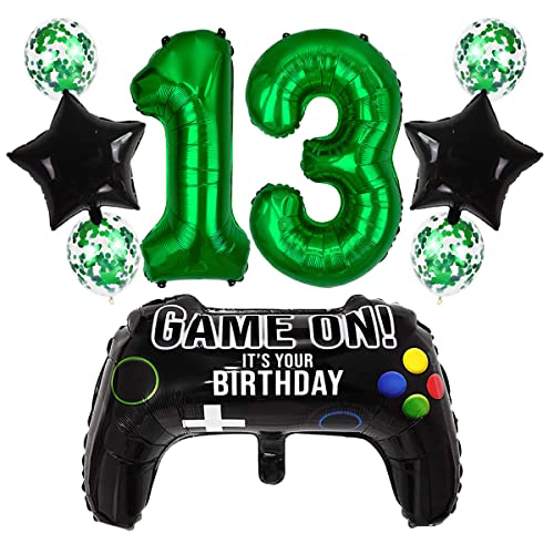 Liitata Videospiel 13. Geburtstag Deko Jungen Gamer Geburtstag Party Deko Zahl 13 Folienballon Grün Großes Gamecontroller Luftballon Stern Ballon für Junge Geburtstag Motto Party Deko Liitata Videospiel 13. Geburtstag Deko Jungen Gamer Geburtstag Party Deko Zahl 13 Folienballon Grün Großes Gamecontroller Luftballon Stern Ballon für Junge Geburtstag Motto Party Deko von Liitata
