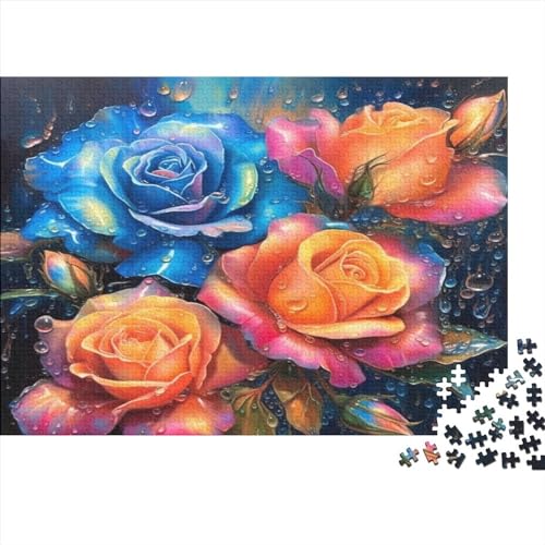 Romantic Rose Puzzle 500 Teile Flowers Puzzles Für Erwachsene Lernspiel Herausforderung Spielzeug 500-teilige Puzzles 500pcs (52x38cm) von LikeEj