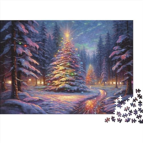 Shining Christmas Tree Puzzleteile Für Erwachsene, Winter Forest Puzzle, Familienaktivität, Puzzleteile, Lernspiele, 1000 Teile 1000pcs (75x50cm) von LikeEj