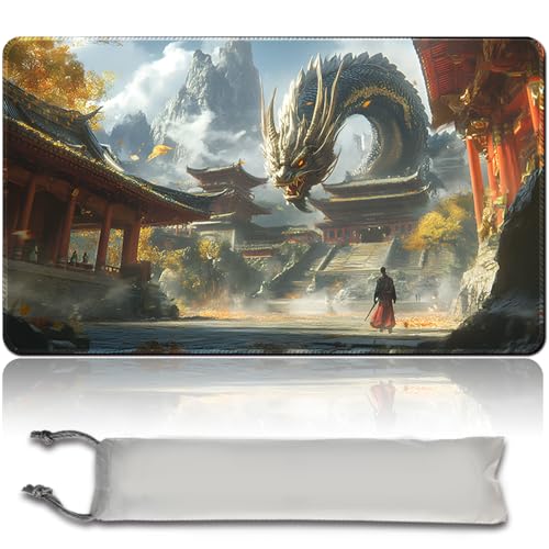 MTG PlayMat mit Zonen 60cm x 35cm Gaming Mouse Pad Kompatible MTG Spielmatte Spieler MTG Play Mat Gaming Mouse Pad Brettspiel genähte Kanten, Glatte Gummioberfläche (No Zone,mtg47-7) von LikePlaymat