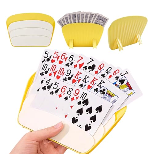 Lilbitty 2 Stücke Spielkartenhaltern und -ständern, Spielkartendecks mit faltbarem Tischständer für kleine Hände, Arthritis und Senioren, 3-lagiges Design für viele Poker von Lilbitty