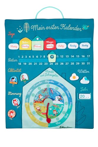 Lilliputiens - Deutscher Jahreszeitenkalender - Stoffaktivitätstafel für Kinder - Lernen von Tagen, Monaten und Jahreszeiten - Fördert Motorik und Denken - Ab 4 Jahren - 83073 von Lilliputiens