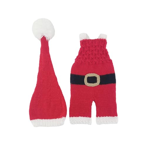 Lily Brown 2 Teile/satz Weihnachten Santa Cosplay Kostüm Set Baby Gestrickte Strampler & Passende Mütze Für Unvergessliche Fotoshootings Fotografie Santa von Lily Brown