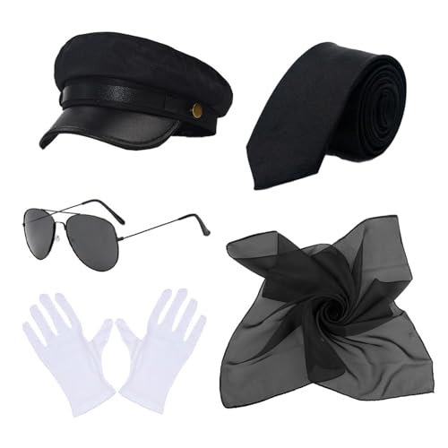 Lily Brown Chauffeur Kostüm Zubehör Set Neuheit Schwarzer Chauffeur Brille Für Erwachsene Cosplay Party Nacht Mottoparty von Lily Brown