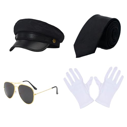 Lily Brown Chauffeur Kostüm Zubehör Set Neuheit Schwarzer Chauffeur Brille Für Erwachsene Cosplay Party Nacht Mottoparty von Lily Brown