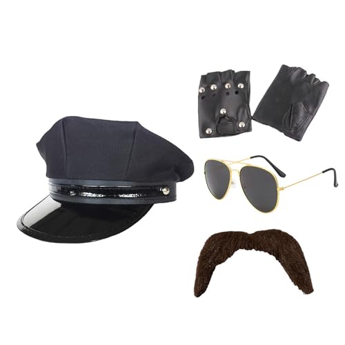 Lily Brown Chauffeur Kostüm Zubehör Set Neuheit Schwarzer Chauffeur Brille Für Erwachsene Cosplay Party Nacht Mottoparty von Lily Brown