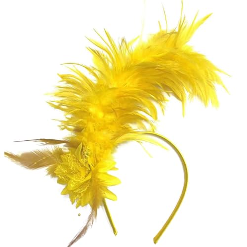 Lily Brown Feder Stirnband 1920er Jahre Gefiederter Fascinator Party Kopfschmuck Kopfbedeckung Haarschmuck Für Frauen Halloween Karneval Künstliche Blumen Kopfbedeckung von Lily Brown