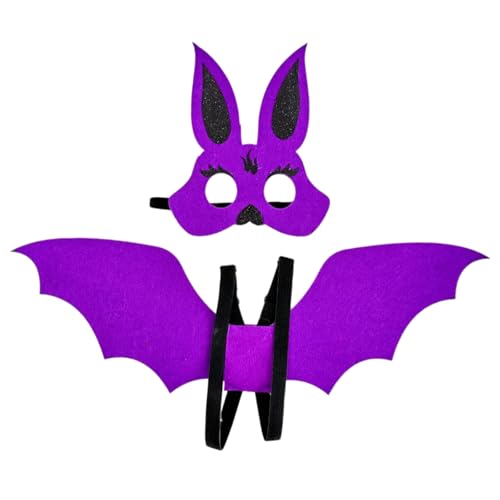 Lily Brown Fledermaus Flügel Kostüm Mit Fledermaus Maske Halloween Fledermaus Kostüm Zubehör Für Erwachsene Kinder Junge Mädchen Cosplay Halloween Dress Up von Lily Brown