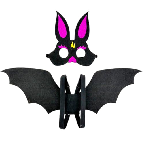 Lily Brown Fledermaus Flügel Kostüm Mit Fledermaus Maske Halloween Fledermaus Kostüm Zubehör Für Erwachsene Kinder Junge Mädchen Cosplay Halloween Dress Up von Lily Brown