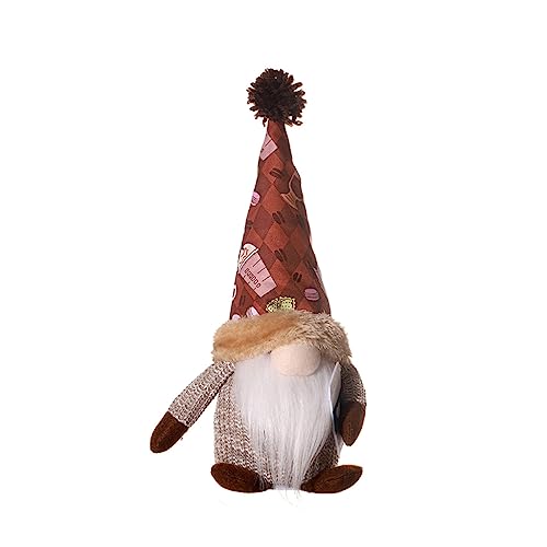 Lily Brown Glowing Led Coffee GNOME Decorative Face Less Ornaments Crafts for Home Bedroom Dormitory Sofa Decoration Accessory von Lily Brown