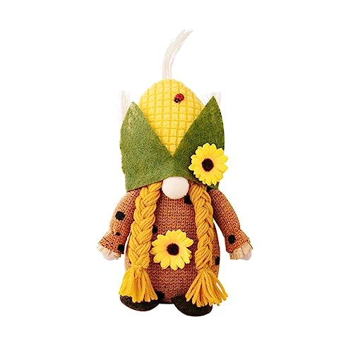 Lily Brown Harvest GNOME Corn Head Sunflowers Doll Ornament Crafts Decor Doll Supplies for Home Farmhouse Kitchen Bar Party Decor von Lily Brown