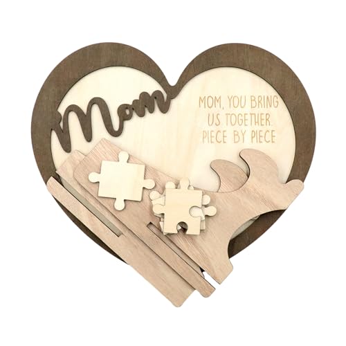 Lily Brown Schreibtisch Mutter Holzteller Dekoration Handgefertigt Geschenk Von Tochter Sohn Mutter Herz Schild 3D Puzzle Skulptur Mit Ständer Individuelles Schreiben von Lily Brown