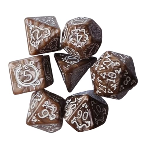 Lily Brown Set Mit 7 Würfeln Mit Drachenmuster Für Rollenspiele Acrylwürfel Für Rollenspiele Exquisite Handwerkskunst von Lily Brown