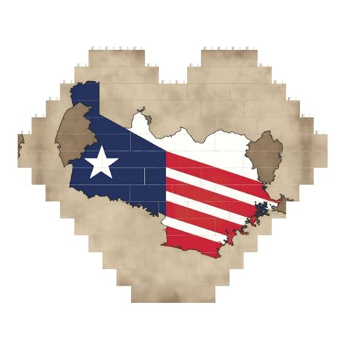 Abstrakte liberianische Flagge, herzförmiges Baustein-Puzzle, personalisiertes Fotogeschenke zum Valentinstag von LimPac