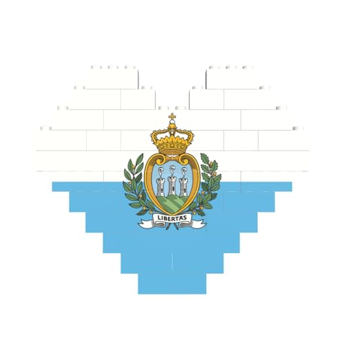 Flagge von San Marino Baustein-Puzzle in Herzform, personalisiertes Geschenk für Männer und Frauen von LimPac