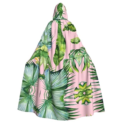 Fresh Banana Leaves Unisex Erwachsene Kapuzenumhang Cosplay Kostüm Hexenumhang Robe für Halloween Weihnachten Party von LimPac