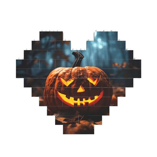 Halloween-Kürbis-Baustein-Puzzle, herzförmig, personalisiertes Geschenk für Männer und Frauen von LimPac