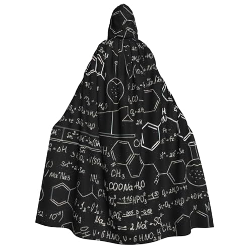 LimPac Abstrakte Wissenschaft Chemie Illustration 3D Erwachsene Halloween Umhang Kapuzenumhang Hexe Kapuze Robe, Unisex Cosplay Vampirparty Kostüm von LimPac