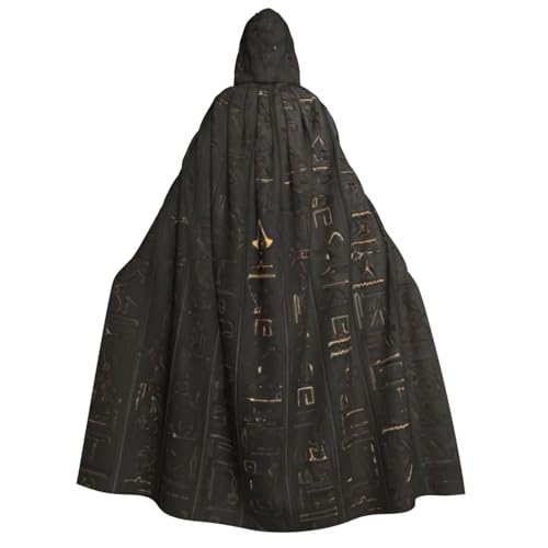 LimPac Antiker ägyptischer Hieroglyphe für Erwachsene, Halloween-Umhang, Kapuzenumhang, Hexenhaube, Robe, Unisex, Cosplay, Vampirpartys, Kostüm von LimPac