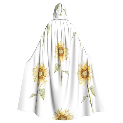 LimPac Blossoming Sunflowe Unisex Erwachsene Kapuzenumhang, Cosplay-Kostüm, Hexenumhang, Robe für Halloween, Weihnachtsfeier von LimPac