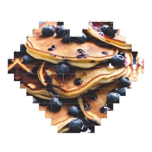 LimPac Blueberry Pancakes Herzförmiges Baustein-Puzzle, personalisiertes Fotogeschenk für Valentinstag von LimPac