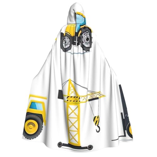 LimPac Cartoon Heavy Machinery Truck Erwachsene Halloween Umhang Kapuzenumhang Hexe Kapuze Robe, Unisex Cosplay Vampir Partys Kostüm von LimPac