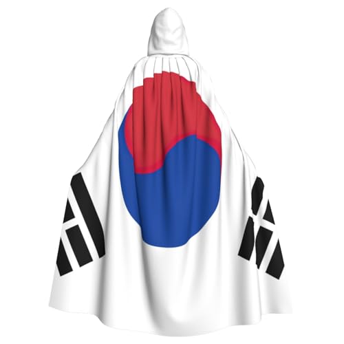 LimPac Flagge der Republik Korea Unisex Erwachsene Kapuzenumhang Cosplay Kostüm Hexenumhang Robe für Halloween Weihnachten Party von LimPac