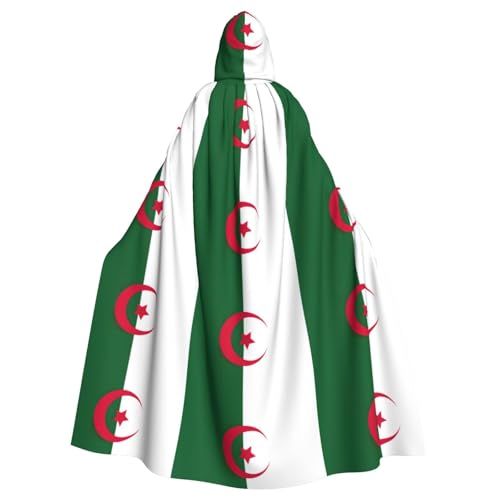 LimPac Flagge von Algerien, Unisex, Erwachsene, Kapuzenumhang, Cosplay-Kostüm, Hexenumhang, Robe für Halloween, Weihnachtsfeier von LimPac