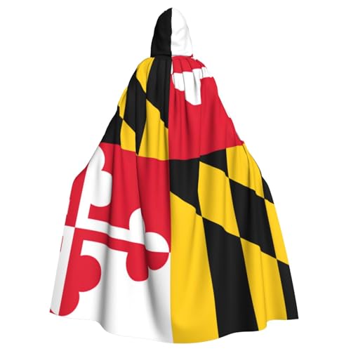 LimPac Flagge von Maryland, Unisex, Erwachsene, Kapuzenumhang, Cosplay-Kostüm, Hexenumhang, Robe für Halloween, Weihnachtsfeier von LimPac