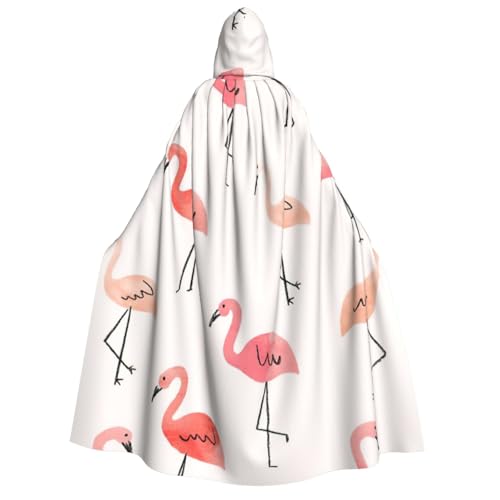 LimPac Flamingo Halloween Umhang Kapuzenumhang Hexenhaube Robe Unisex Cosplay Vampir Party Kostüm von LimPac