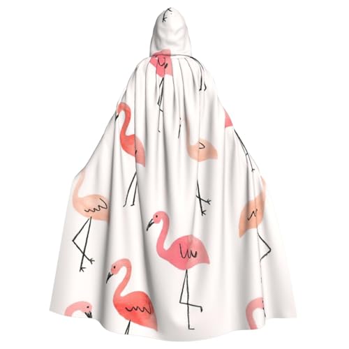 LimPac Flamingo Unisex Erwachsene Umhang Kapuzenumhang Halloween Cosplay Hexe Kapuze Robe Vampir Party Kostüm von LimPac