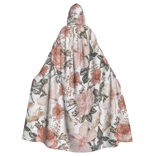 LimPac Flower Paris Eiffelturm Unisex Erwachsene Kapuzenumhang Cosplay Kostüm Hexenumhang Robe für Halloween Weihnachten Party von LimPac