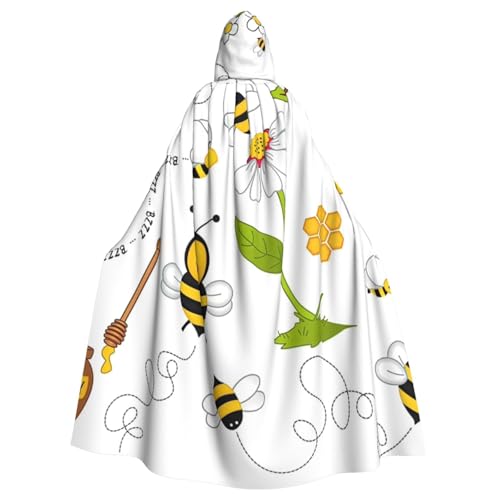 LimPac Flying Bees Daisy Honey Unisex Erwachsene Kapuzenumhang Cosplay Kostüm Hexenumhang Robe für Halloween Weihnachten Party von LimPac