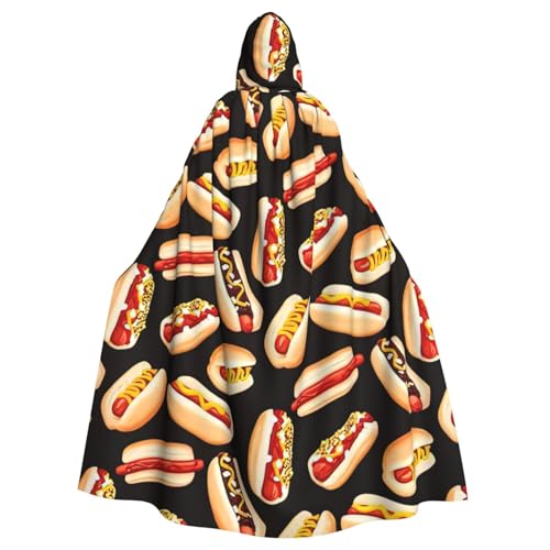 LimPac Fun Food Hot Dogs Unisex Erwachsene Kapuzenumhang Cosplay Kostüm Hexenumhang Robe für Halloween Weihnachten Party von LimPac