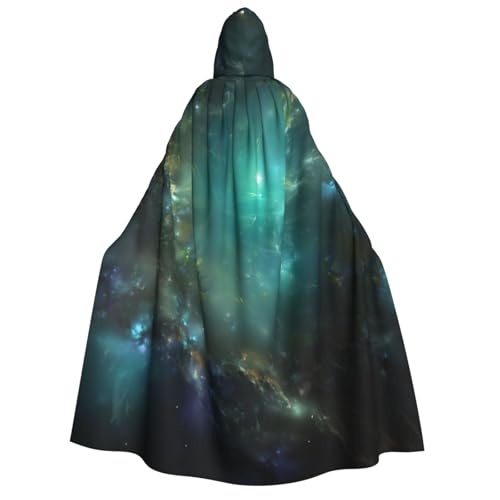 LimPac Galaxie-Hintergrund für Erwachsene, Halloween-Umhang, Kapuzenumhang, Hexenhaube, Robe, Unisex, Cosplay, Vampir-Partys, Kostüm von LimPac