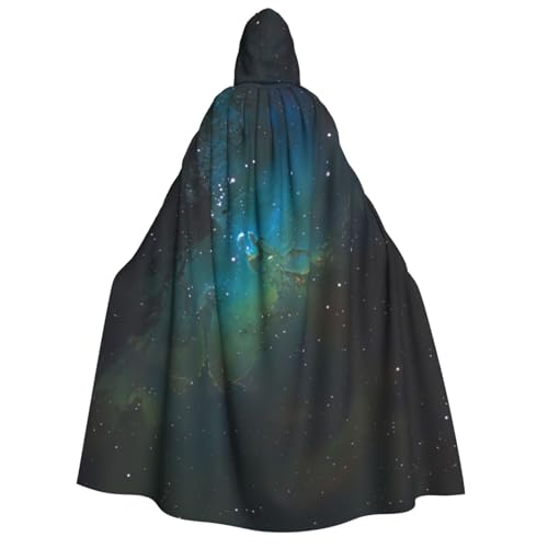 LimPac Galaxie grün Erwachsene Mantel Kapuze Umhang, Halloween Unisex Cosplay Kostüm Vampir Party Hexe Kapuze Mantel von LimPac