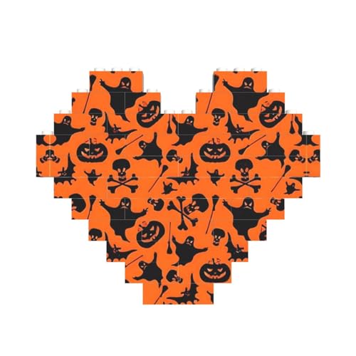 LimPac Halloween Baustein-Puzzle in Herzform, individuelles personalisiertes Geschenk für Männer und Frauen von LimPac