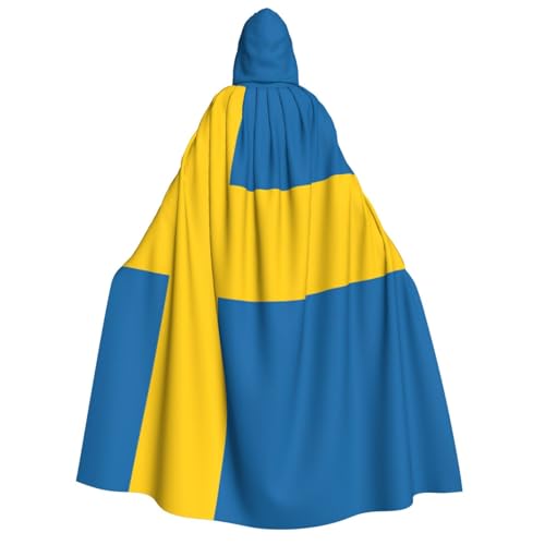 LimPac Halloween-Umhang mit schwedischer Flagge für Erwachsene, Hexenhaube, Unisex, Cosplay, Vampir-Party, Kostüm von LimPac