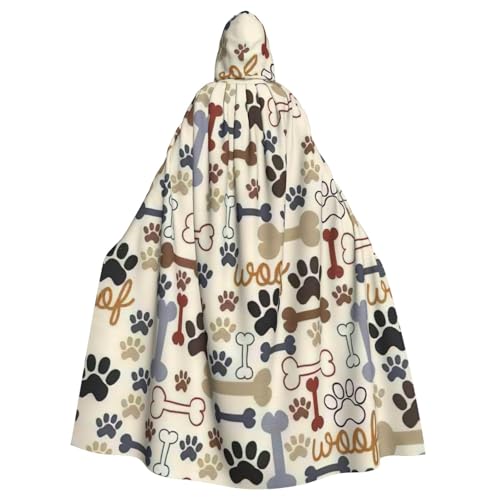 LimPac Hundeknochen Pfote Unisex Erwachsene Kapuzenumhang Cosplay Kostüm Hexenumhang Robe für Halloween Weihnachten Party von LimPac