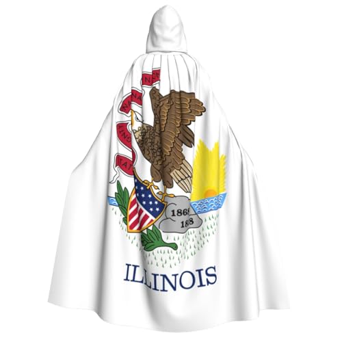 LimPac Illinois Staatsflagge Erwachsene Halloween Umhang Kapuze Umhang Hexe Kapuze Robe, Unisex Cosplay Vampir Partys Kostüm von LimPac