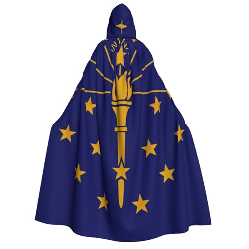 LimPac Indiana State Flag Erwachsene Halloween Umhang Kapuze Umhang Hexe Kapuze Robe, Unisex Cosplay Vampir Partys Kostüm von LimPac