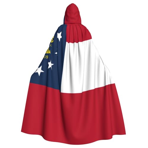 LimPac Kapuzenumhang mit Georgia-Flagge, Unisex, für Erwachsene, Cosplay-Kostüm, Hexenumhang, Robe für Halloween, Weihnachtsfeier von LimPac