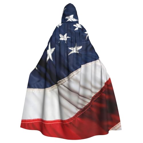 LimPac Kapuzenumhang mit amerikanischer Flagge, Unisex, für Erwachsene, Cosplay-Kostüm, Hexenumhang, Robe für Halloween, Weihnachtsfeier von LimPac