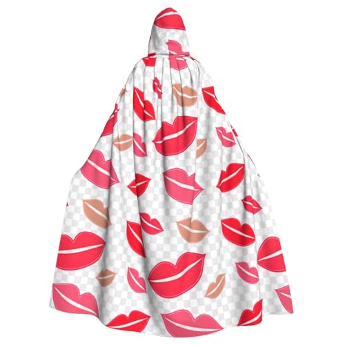 LimPac Lips Unisex Erwachsene Umhang Kapuzenumhang Halloween Cosplay Hexe Kapuze Robe Vampir Partys Kostüm von LimPac