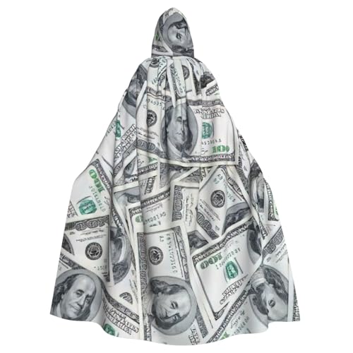 LimPac Lustiger Dollar Money Unisex Erwachsene Umhang mit Kapuze, Halloween Cosplay Hexe Hood Robe Vampirpartys Kostüm von LimPac