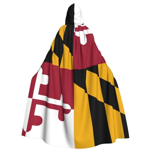 LimPac Maryland State Flag Unisex Adult Cloak Hooded Cape, Halloween Cosplay Witch Hood Robe Vampire Parties Costume von LimPac