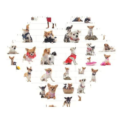 LimPac Niedliches Chihuahua Mops-Herz-Puzzle, personalisierbares Fotogeschenken, Valentinstagsgeschenk von LimPac